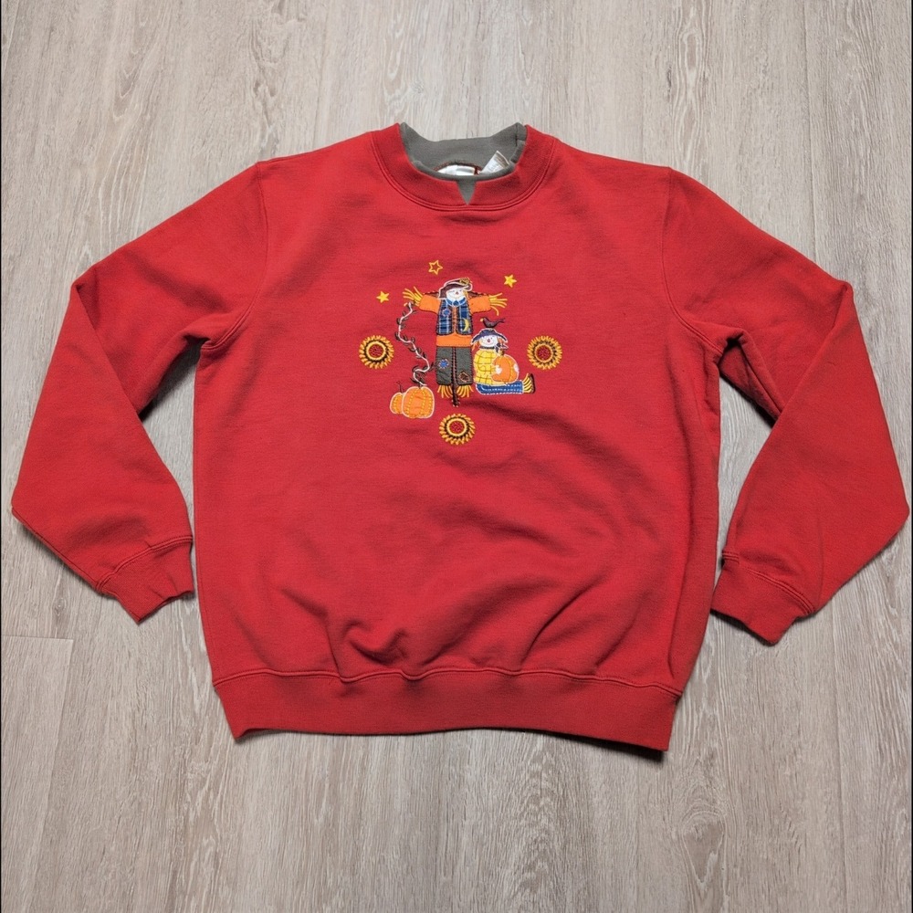 Vintage Baxter &‎ Wells Orange Fall Harvest Crewneck Sweatshirt Women's M